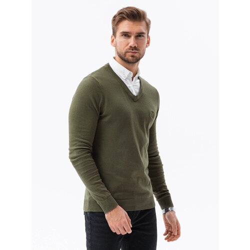 Ombre Men's sweater with white collar Cene