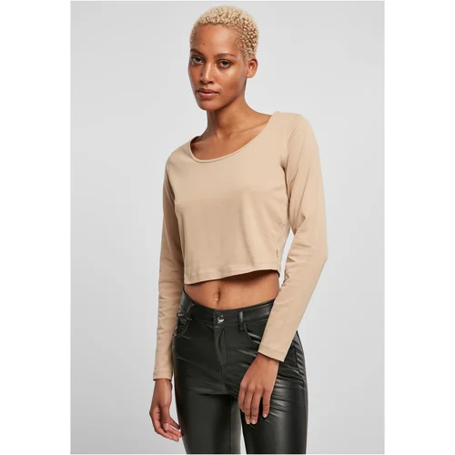 UC Curvy Ladies Organic Wide Neck Cropped Longsleeve unionbeige