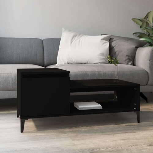  Stolić za kavu crni 100 x 50 x 45 cm od konstruiranog drva Slike