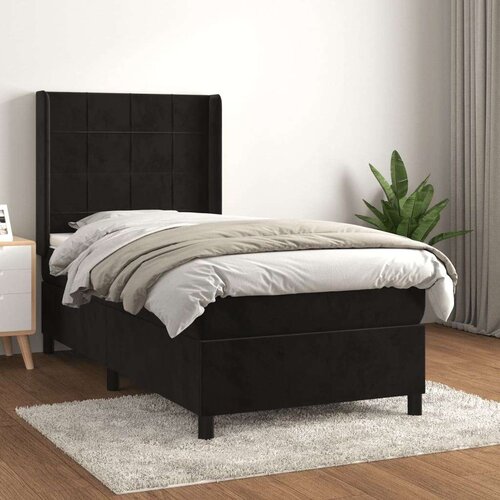 Box spring krevet s madracem crni 90x200 cm baršunasti Cijene