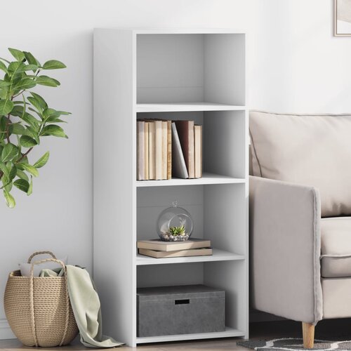 vidaXL Visoka omara bela 50x41x124 cm inženirski les Cene