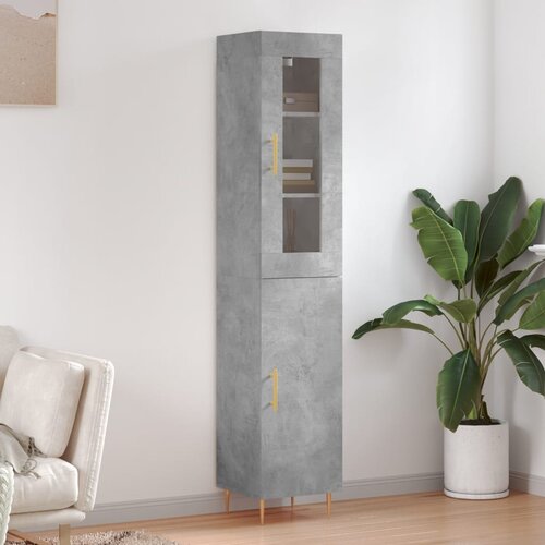 The Living Store Visoka omara betonsko siva 34,5x34x180 cm inženirski les - Visoka Omara, (21657449) Cene