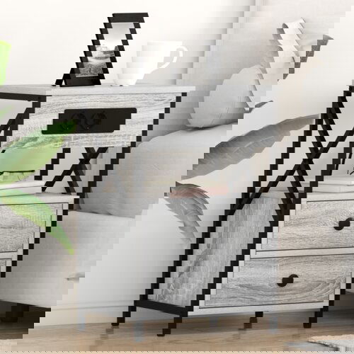 vidaXL Noćni ormar Sivi hrast sonoma 40 x 31 x 60 cm Konstruirano drvo Cijene