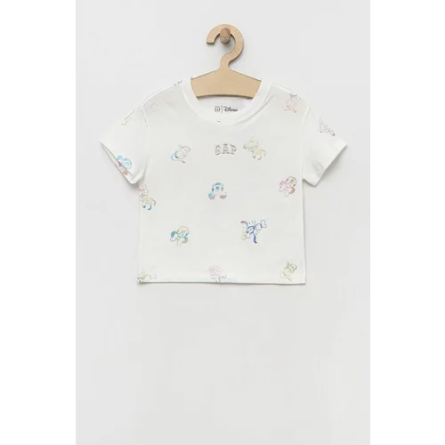 GAP Dječja pamučna majica kratkih rukava x Disney boja: bijela