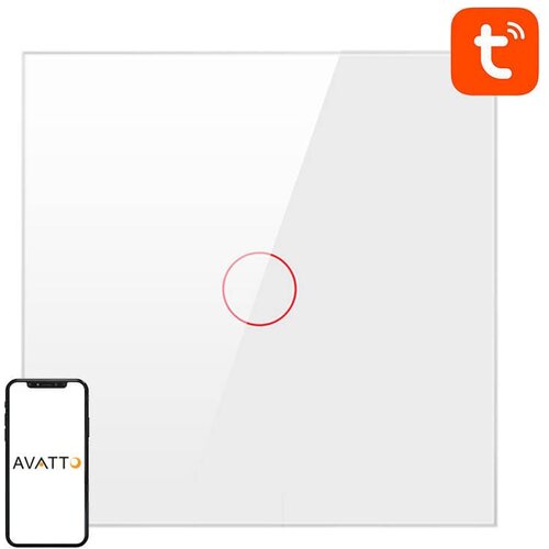  Pametno stekleno LED WiFi stikalo touch TUYA 1-kanalno belo Alexa Google Assistant Cene