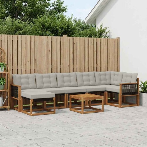  Set vanjskih sofa 8 kom. Prirodna i svjetlosiva Cene
