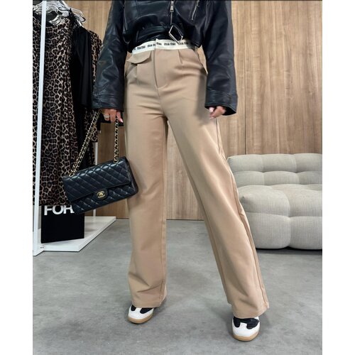 Beloved Mia Mai wide-leg hlače camel Cene