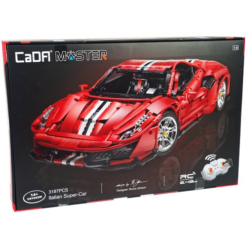 Lean_Toys Gradbene kocke Športni avto rdeči CADA 3187 Elemntov Cene