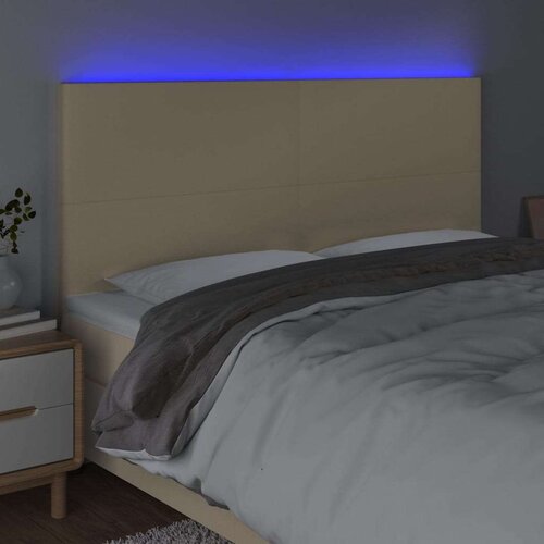  Uzglavlje krem 180x5x118/128 cm od tkanine Slike
