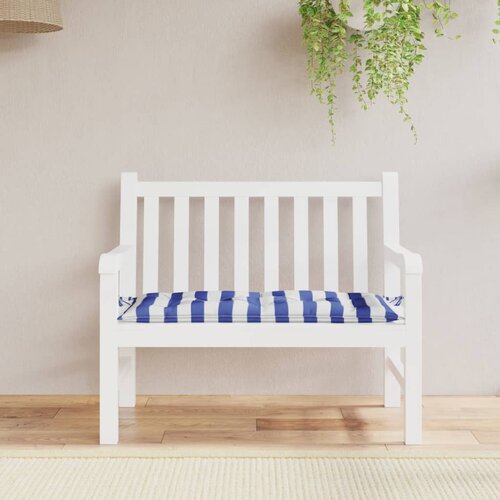 VidaXL Blazina za vrtno klop modre in bele črte 100x50x7 cm blago Slike