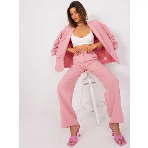 Fashion Hunters Light pink suit trousers with pockets