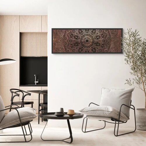  Slika - Mandala: Amber Silence 90x30 U crnom drvenom okviru Slike