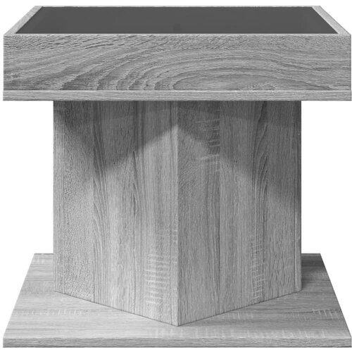  Stolić za kavu LED boja hrasta 50x50x45 cm konstruirano drvo Siva Slike