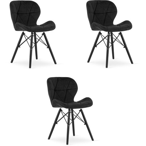 Brandless LAGO stol Velvet - črna / noge črne x 3, (22031600) Cene