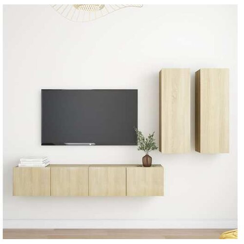 4-dijelni set TV ormarića boja hrasta sonome od iverice Cijene