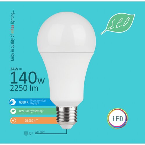 Mitea Lighting LED Eco sijalica E27 24W A90 6500K 220-240V bela Cene