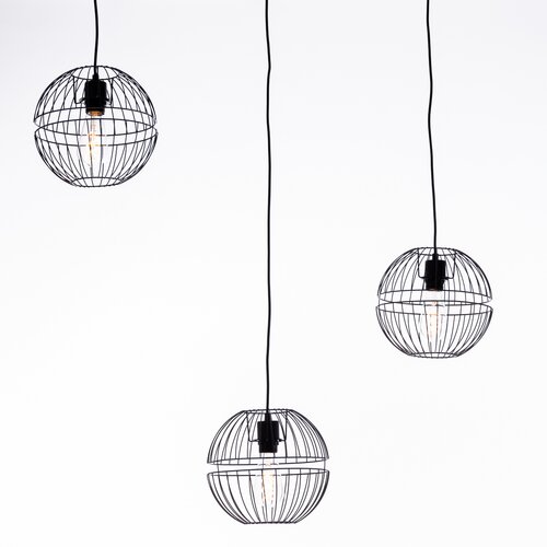 Honsel 3x Moderne hanglamp zwart 25cm E27 - Sphaera Cene
