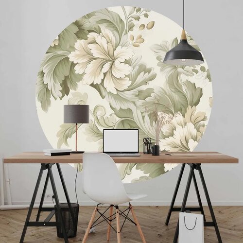  Okrugla fototapeta - Vintage flowers in bright colours 140x140 Slike