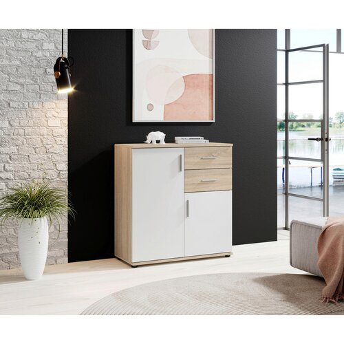 Boxxx komoda, bela, hrast sonoma Slike