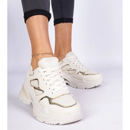 D/CEO marka niezdefiniowana Beige women&amp;#039;s sneakers decorated with glitter Sandoria Slike