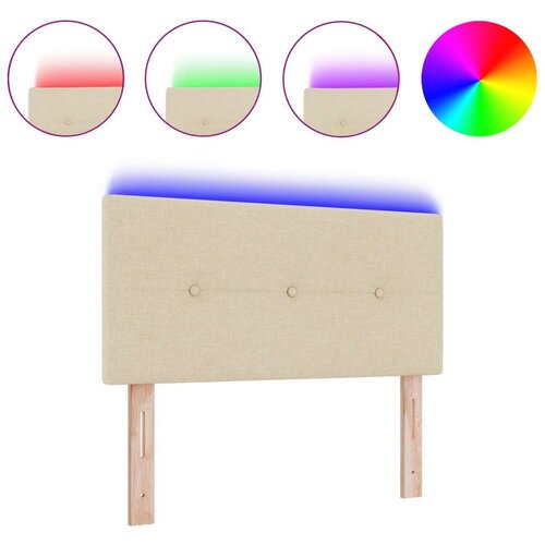  LED uzglavlje s gumbima pufanje krem 80 cm tkanina Slike