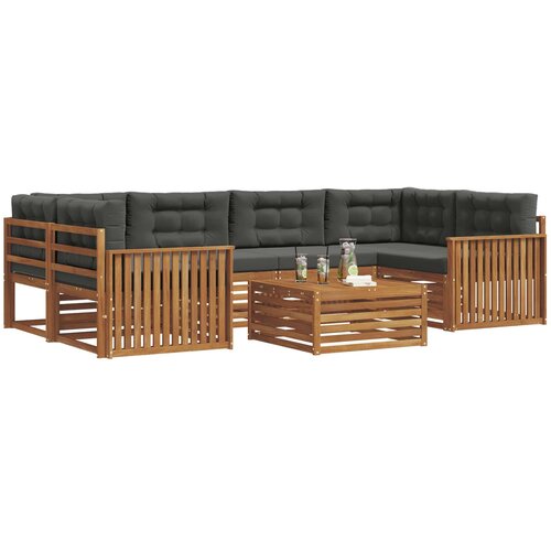  Set vanjskih sofa 7 kom. Prirodna i antracit Slike