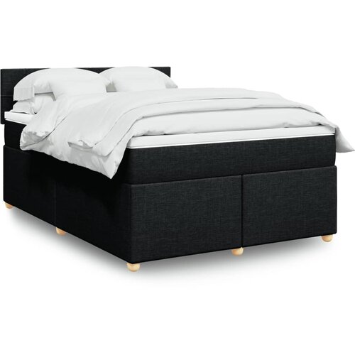vidaXL Box spring posteljni z vzmetnico črn 140x190 cm blago Cene