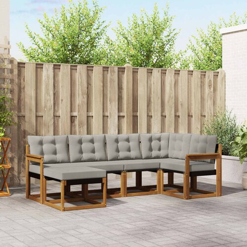  Set vanjskih sofa 6 kom. Prirodna i svijetlo siva Smeđa 247 x 128,5 x 73 cm Slike