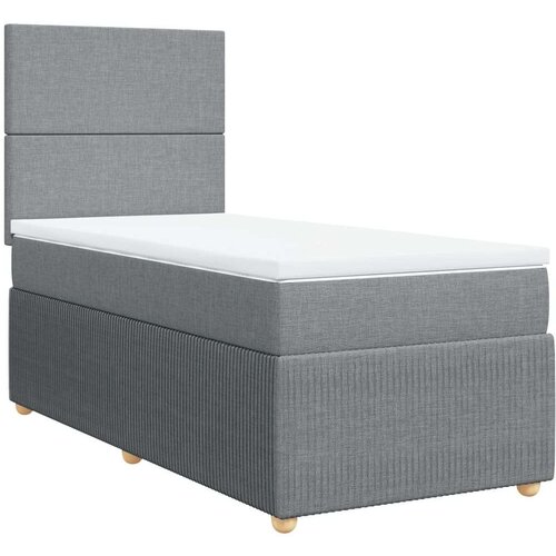 vidaXL Box spring postelja z vzmetnico svetlo siva 90x190 cm blago Cene
