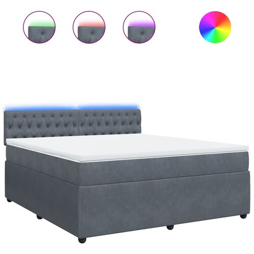 Maison Chic Box spring postelja - Vzmetna postelja z vzmetnico temno siva 180x200 cm žamet SL23463, (21891575) Cene