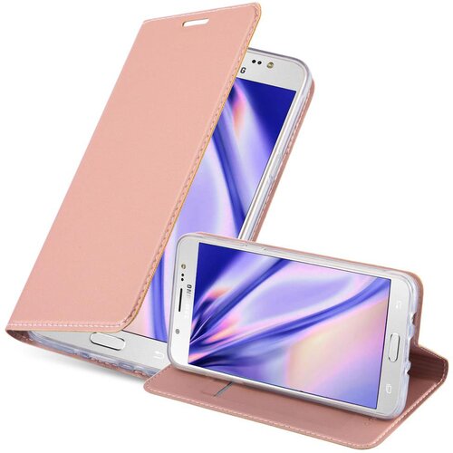 Cadorabo Samsung Galaxy J5 2016 v klasična rožnata zlata - Za&scaron;čitni ovitek z magnetnim zapiranjem, stoječo funkcijo in režo za kartice, (20551791) Cene