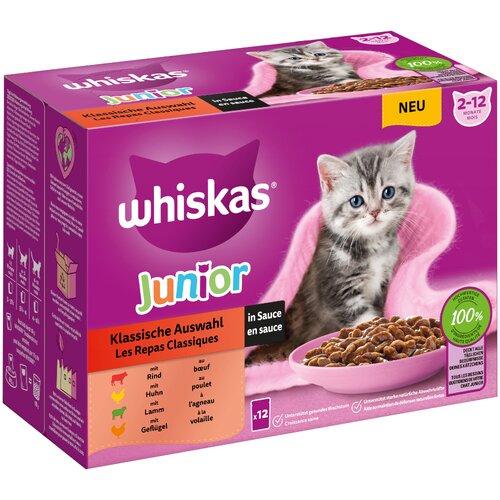 MEGA pakiranje Whiskas Junior vrečke 24 x 85 g - Klasični izbor v omaki Cijene