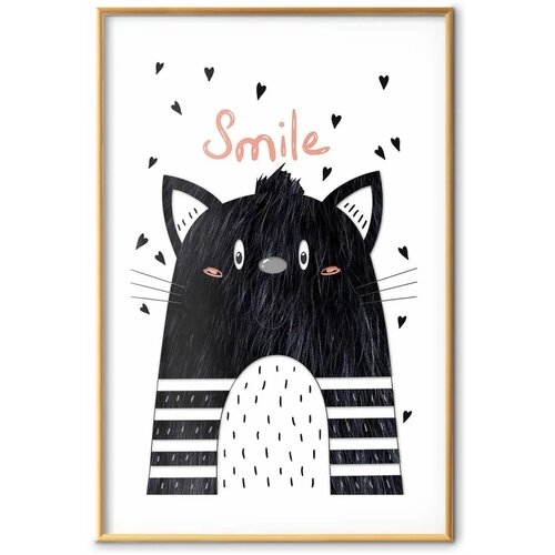  Plakat - Smile 40x60 Zlatni okvir s margom Slike
