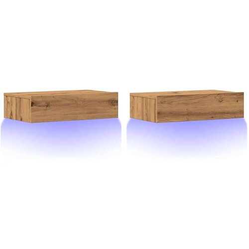 VidaXL TV omarica z LED lučkami 2 kosa artisan hrast 60x35x15,5 cm Slike
