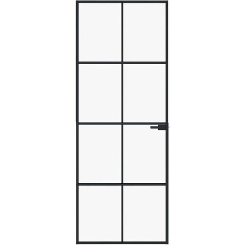  vrata crna 76 x 201 5 cm kaljeno staklo i aluminij tanka Slike