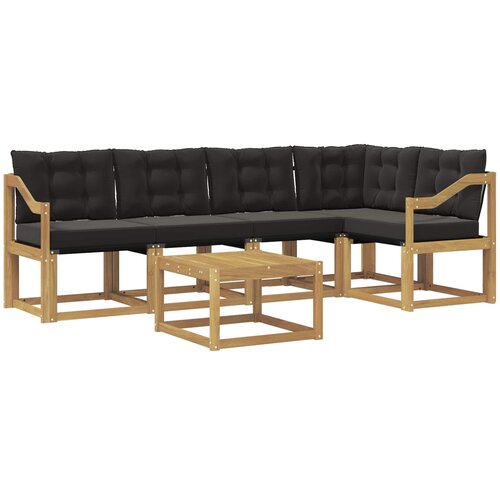 vidaXL Zunanja garnitura za sedenje z blazino 6 pcs Bela in črna, (5000270602) Cene