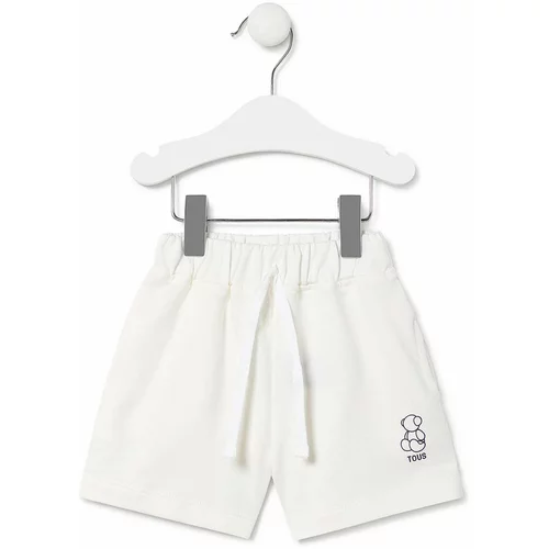 Tous Bombažne kratke hlače za dojenčke bela barva