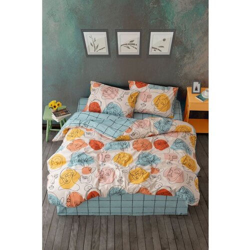 MODERN Mint Mint Ranforce Single XXL Quilt Cover Set (DE) Slike