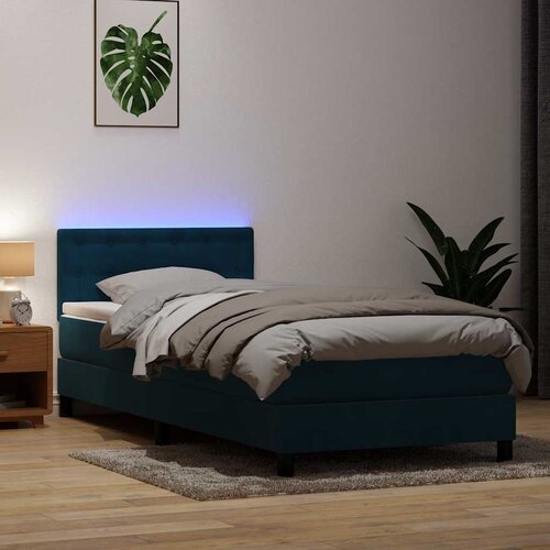 Box Spring krevet s madracem i LED tamnoplavi 80x210 cm bar&scaron;un Cijene