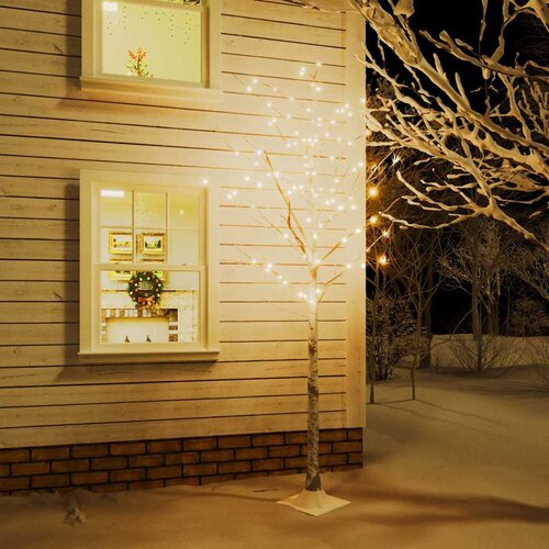  LED drvo bijele breze s 240 toplih bijelih LED žarulja 300 cm Slike