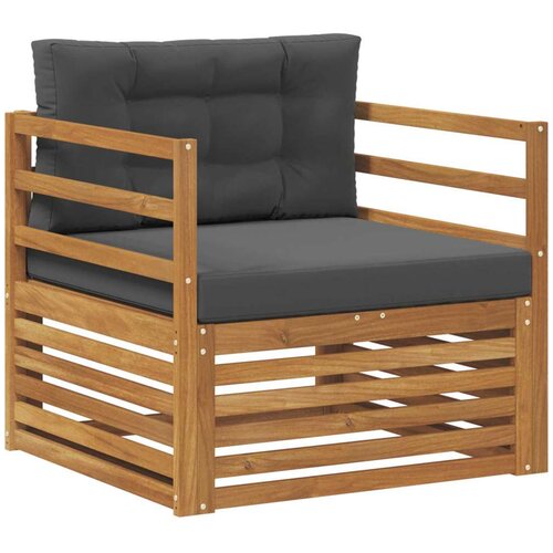  Set vanjskih sofa Čvrsto drvo akacije i poliester Prirodna - Prirodno i antracit vodoravne letvice Slike