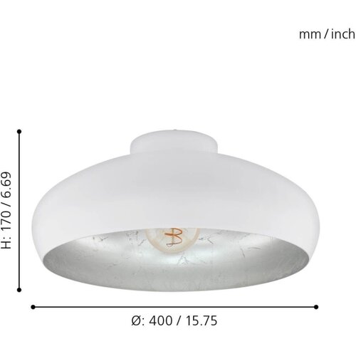 Eglo plafonjera Mogano 94548, 1x E27, &amp;Oslash;40 cm, bijela i srebrna Slike