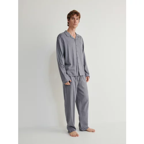 Reserved - Komplet dvodijelne pidžame od mješavine viskoze - tamnosivo