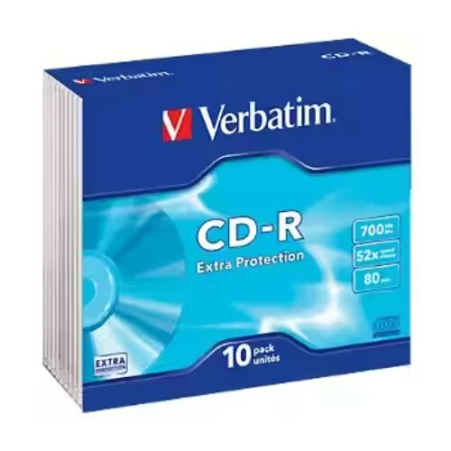 Verbatim 1x10 CD-R 80 700MB 52x Data Life Slim Case Slike