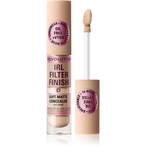 Makeup Revolution IRL Filter dolgoobstojni korektor za polno prekrivanje odtenek C1 6 g Slike