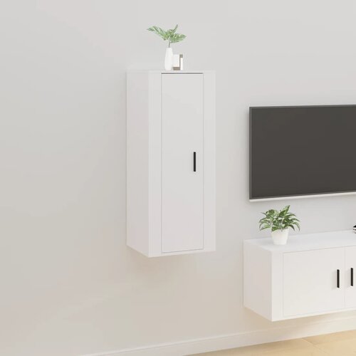 The Living Store Stenska TV omarica bela 40x34,5x100 cm - Stenska TV Omarica, (21376008) Slike