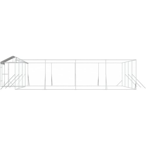  kavez za pse s krovom srebrni 10x8x2,5m pocinčani čelik Slike