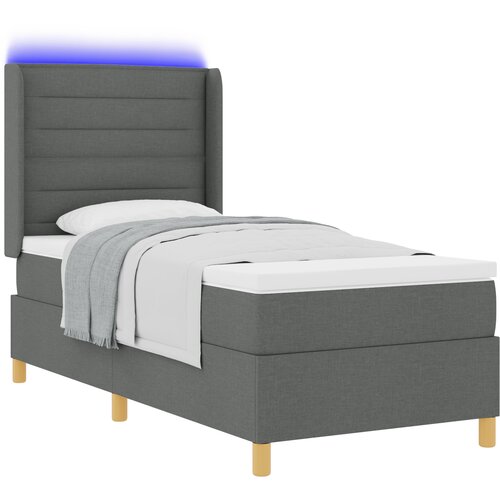 vidaXL spring krevet s madracem Siva 80 x 200 cm tkanina - Tamno siva 80 x 200 cm Dizajn linija Cijene