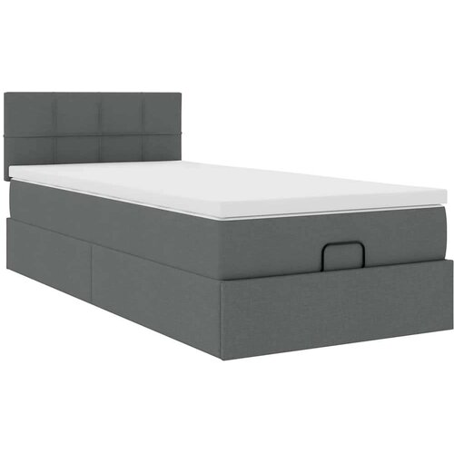 VidaXL otomanski okvir kreveta s madraca tamnosivi 80x200cm od tkanine Slike
