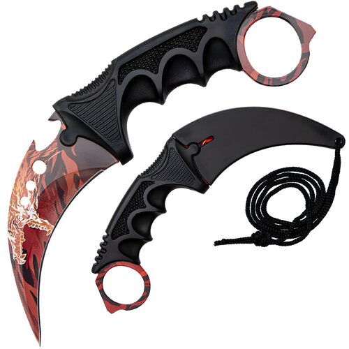  Outdoorovski nož Karambit YN-42087 - Rdeča Slike